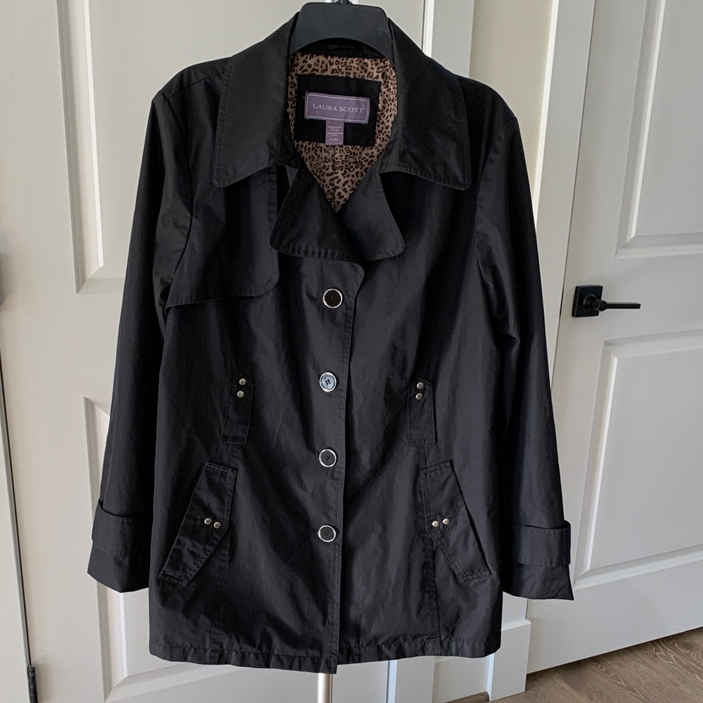 Laura Scott Women's Black Trench Coat